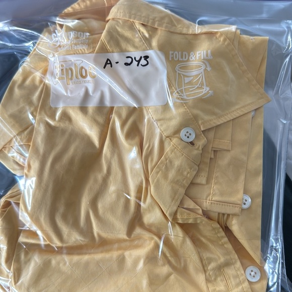 Talbots Women’s Stretch Boyfriend Collard Button Up Career Shirt Marigold 10 EUC - Picture 10 of 10